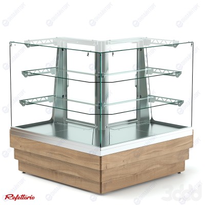 Витрина кондитерская холодильная угловая закрытая (2 полки) RKCU21A L Crystal 1250x700x1320мм