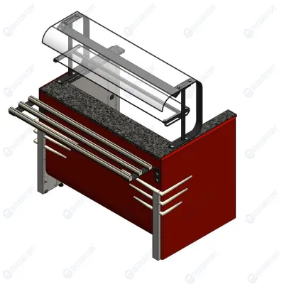 Прилавок нейтральный П-образный RV11AS Case 805x700x1290(830)мм
