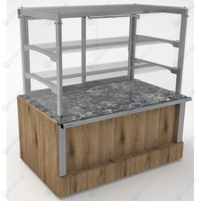 Витрина нейтральная с дверками раздачи (3 полки) RC23ASN Capital 1505x700x1670(830)мм