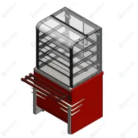 Витрина нейтральная с дверками раздачи (3 полки) RN42A Case 1105х700х1...