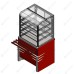 Витрина нейтральная с дверками раздачи (3 полки) RN41A Case 805х700х1700(860)мм