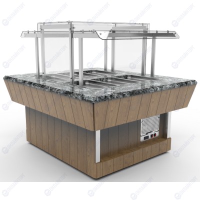 Прилавок холодильный сдвоенный RС43S2 ШС Capital 1505x1715x1465(830) h=100мм