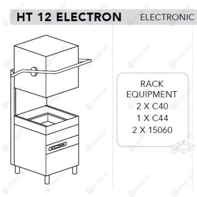 МАШИНА ПОСУДОМОЕЧНАЯ DIHR HT 12 ELECTRON СПЕЦ. НОЖКИ МОРСКАЯ ВЕРСИЯ 380В/3Ф/50ГЦ БЕЗ НЕЙТРАЛИ (купольная)