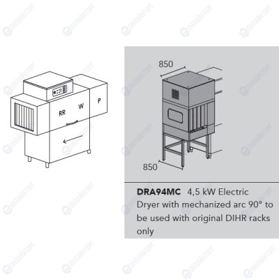 МАШИНА ПОСУДОМОЕЧНАЯ DIHR RX 144 DX+DDE+XP+DRA94MC