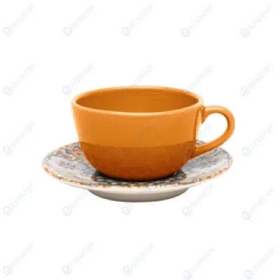 Пара чайная UNNI SHAPE (чашка 200мл и блюдце 14см) Oxford 92753, AY04-5607