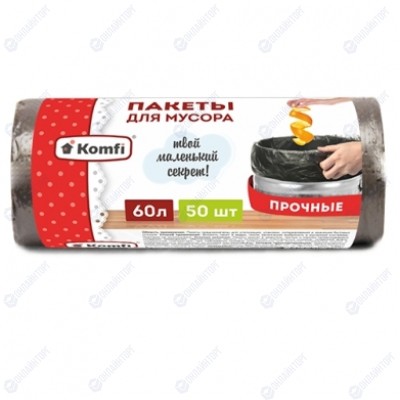 Пакет для мусора 60 л в рулонах, ПНД 60х70 см [PRO965C] 