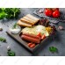 Доска для подачи 245х245 мм с отделением для соусника