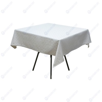 Скатерть лен жаккард 1,45х1,95 м серая (калейдоскоп)