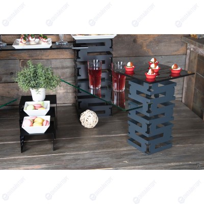 Подставка-куб для фуршета ажурная 150х150х90 мм черный Luxstahl