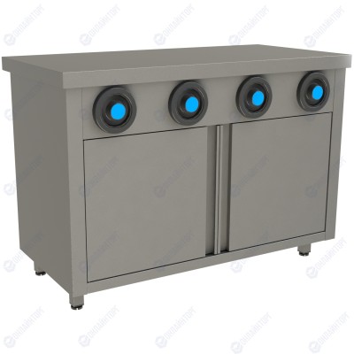 Стол-тумба с диспенсерами для стаканов RESTOINOX СПЗРД4-10/7-Б