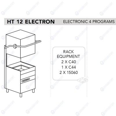 МАШИНА ПОСУДОМОЕЧНАЯ DIHR HT 12 ELECTRON+PS+СПЕЦ. НОЖКИ МОРСКАЯ ВЕРСИЯ 220В/60ГЦ/3Ф БЕЗ НЕЙТРАЛИ (купольная)