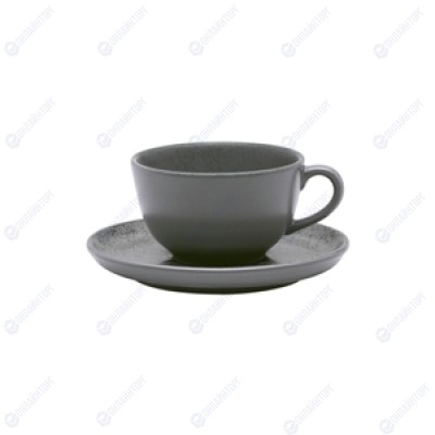 Пара чайная FLAT Shape GRAY (чашка 200мл и блюдце 14см) Oxford 136444, AO04-1C06