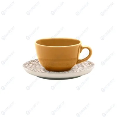 Пара чайная FLAT Shape LEOPARDITA (чашка 200мл и блюдце 14см) Oxford 136338, AO04-1C04