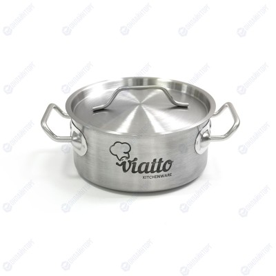 Кастрюля нерж с тройным дном 200х90мм объем 3L с дв.ручками, 101341