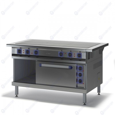 Плита электрическая 6-ти конфорочная с жарочным шкафом ПЭТ-6ШЖ 1250x800x850