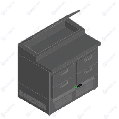 СТОЛ ДЛЯ ПИЦЦЫ HICOLD PZE1-22GN (1/3) (нержавеющий)