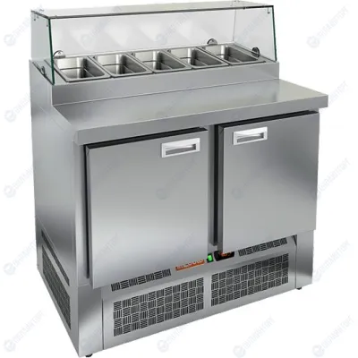 СТОЛ ДЛЯ ПИЦЦЫ HICOLD PZE2-11GN (1/6) СТЕКЛО (нержавеющий)