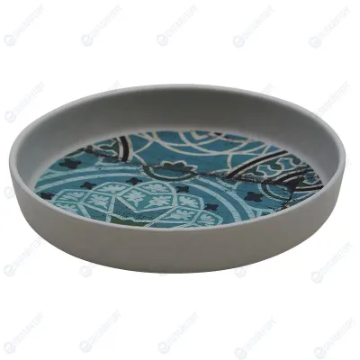 Блюдо,поднос меламиновый 16.4*3.3 см,Damask Blue,  P.L.