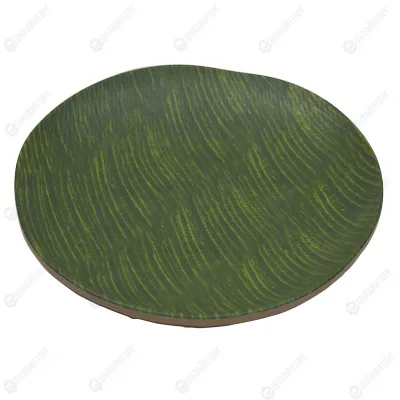 Блюдо,поднос меламиновый 26*26*3.5см  ,Green Banana Leaf,P.L.
