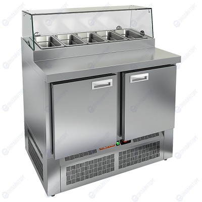 СТОЛ ДЛЯ ПИЦЦЫ HICOLD PZE1-11/GN (1/3H) СО СТЕКЛОМ (нержавеющий)