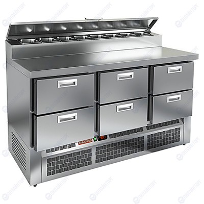 СТОЛ ДЛЯ ПИЦЦЫ HICOLD PZE2-222/GN (1/6H) (нержавеющий)