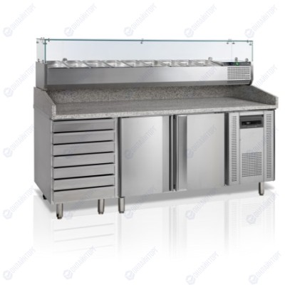 СТОЛ ДЛЯ ПИЦЦЫ TEFCOLD PT1365 + VK33-140 (каменный)
