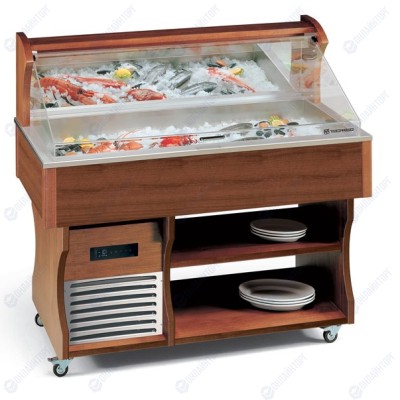 ВИТРИНА РЫБНАЯ ХОЛОДИЛЬНАЯ BAHIA 4 НЕОКР. ДЕРЕВО (специализированная)