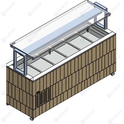 СТОЛ ШВЕД.ПОДОГР.ПАР. ENOFRIGO DOGE ISOLA SVT FISSA BM 2000 СВЕТЛ. ДУБ
