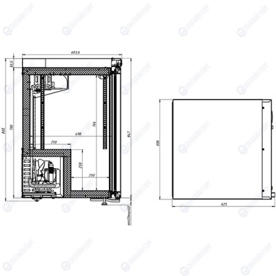 Шкаф холодильный для икры DP102-S со стеклом Polair