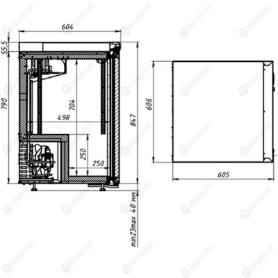 Шкаф холодильный барный DM102-Bravo черный с замком со стеклом Polair
