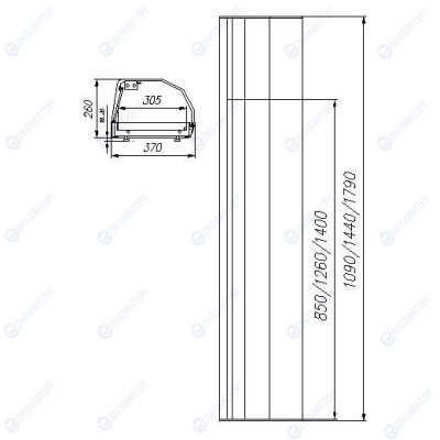 Витрина демонстрационная настольная ПОЛЮС A37 SM 1,8-1 Sushi  (ВХСв-1,8 суши-кейс) (специализированная)
