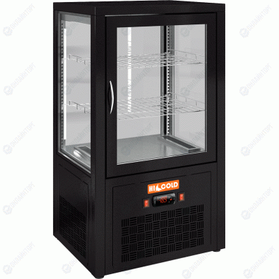 Настольная вертикальная холодильная витрина  HICOLD  VRC 70 Black